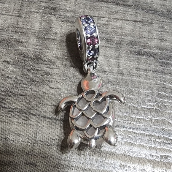 Pandora Murano Glass Pink Sea Turtle Dangle Charm - Picture 3 of 7